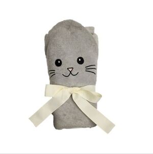 *Moon and Stars Gray Kitten Baby Hooded Bath Towel- NEW